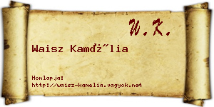 Waisz Kamélia névjegykártya